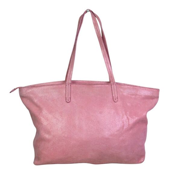 LRG Brooks Brothers SHIMMERING PINK REAL LEATHER SHOULDER BAG HANDBAG TOTE PURSE - Picture 4 of 14